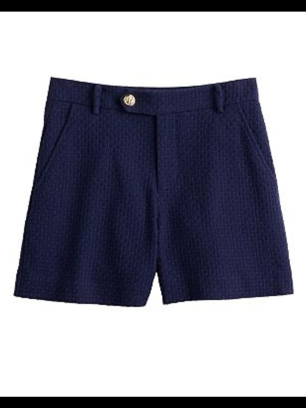Draper James RSVP Navy Textured High Rise Tailored Shorts Size 16